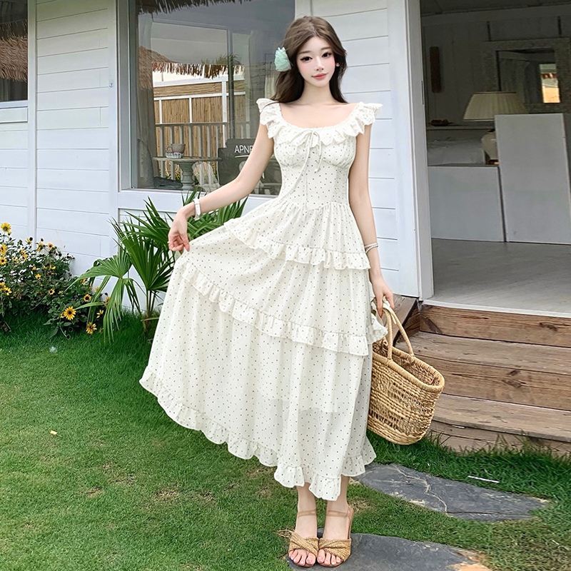 Sweet Sleeveless Chiffon Princess Dress for Women Summer Slim Fit