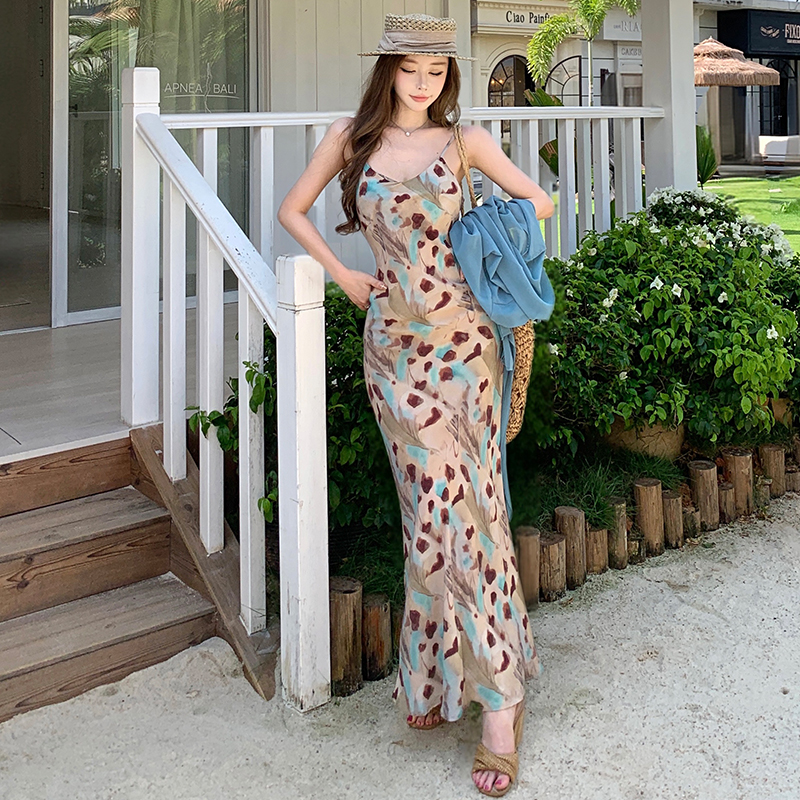 Women's 2026 Summer Two-Piece Cami Dress Set with Sun Protection Cardigan - Floral Print A-Line Midi Dress